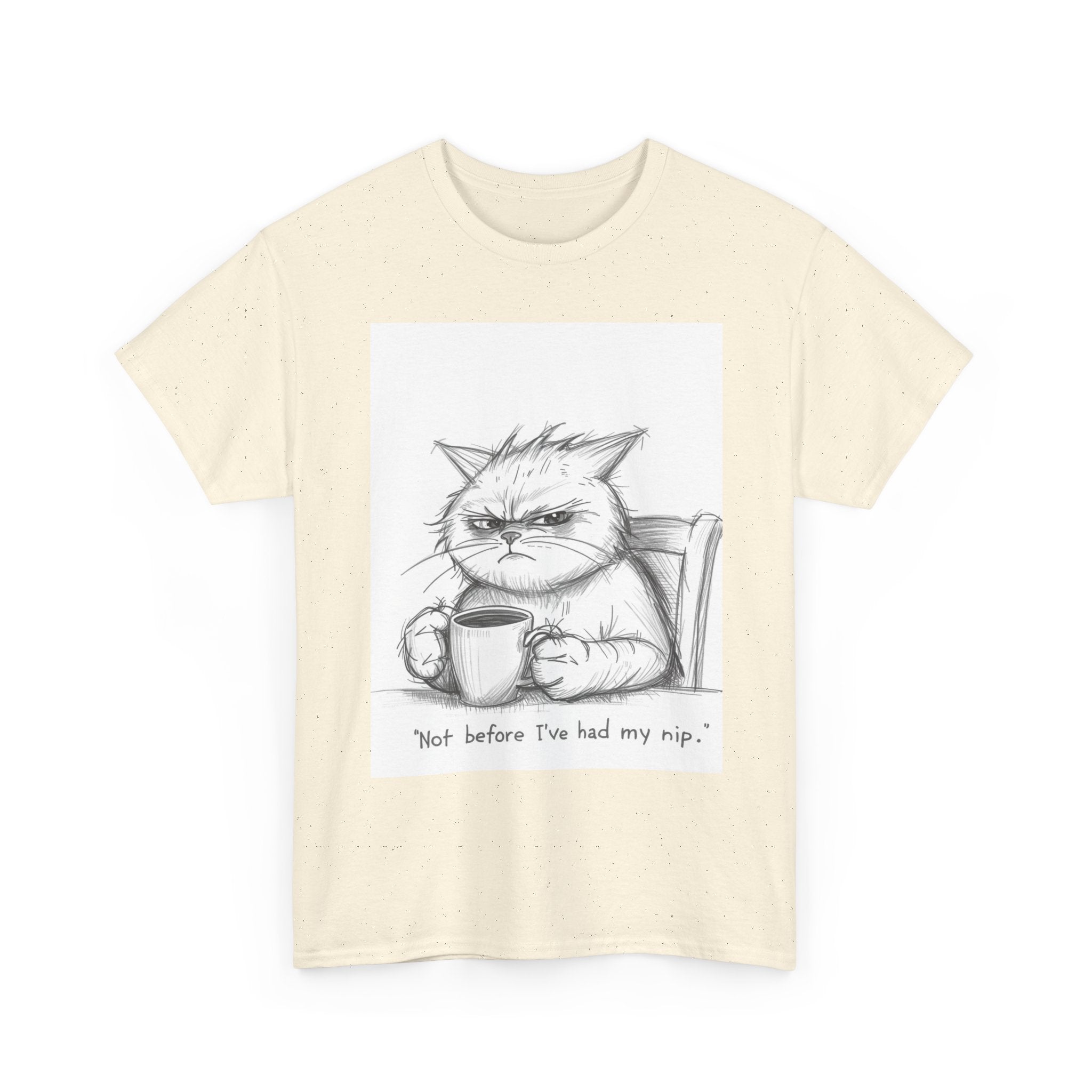 Funny Cat Coffee Unisex Heavy Cotton Tee