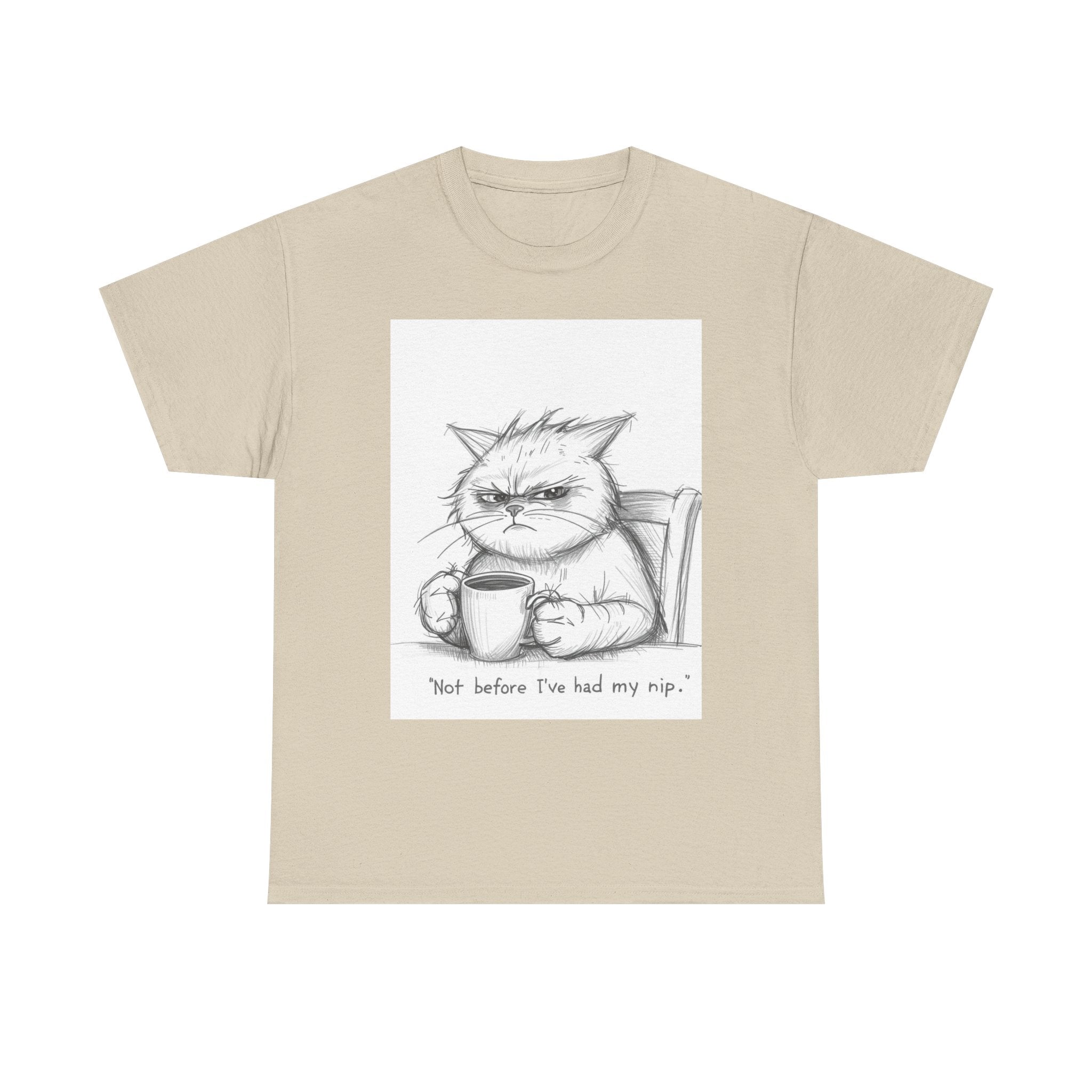 Funny Cat Coffee Unisex Heavy Cotton Tee