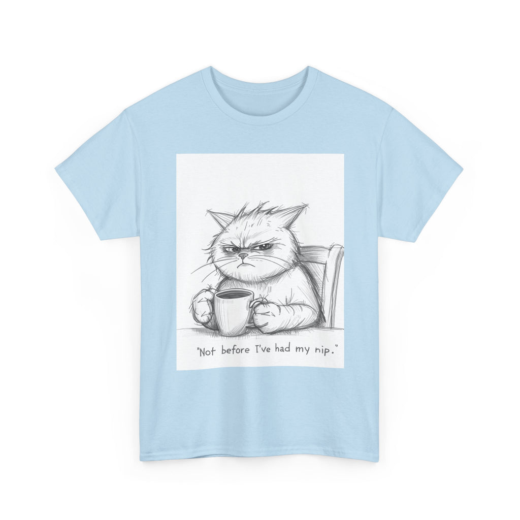 Funny Cat Coffee Unisex Heavy Cotton Tee