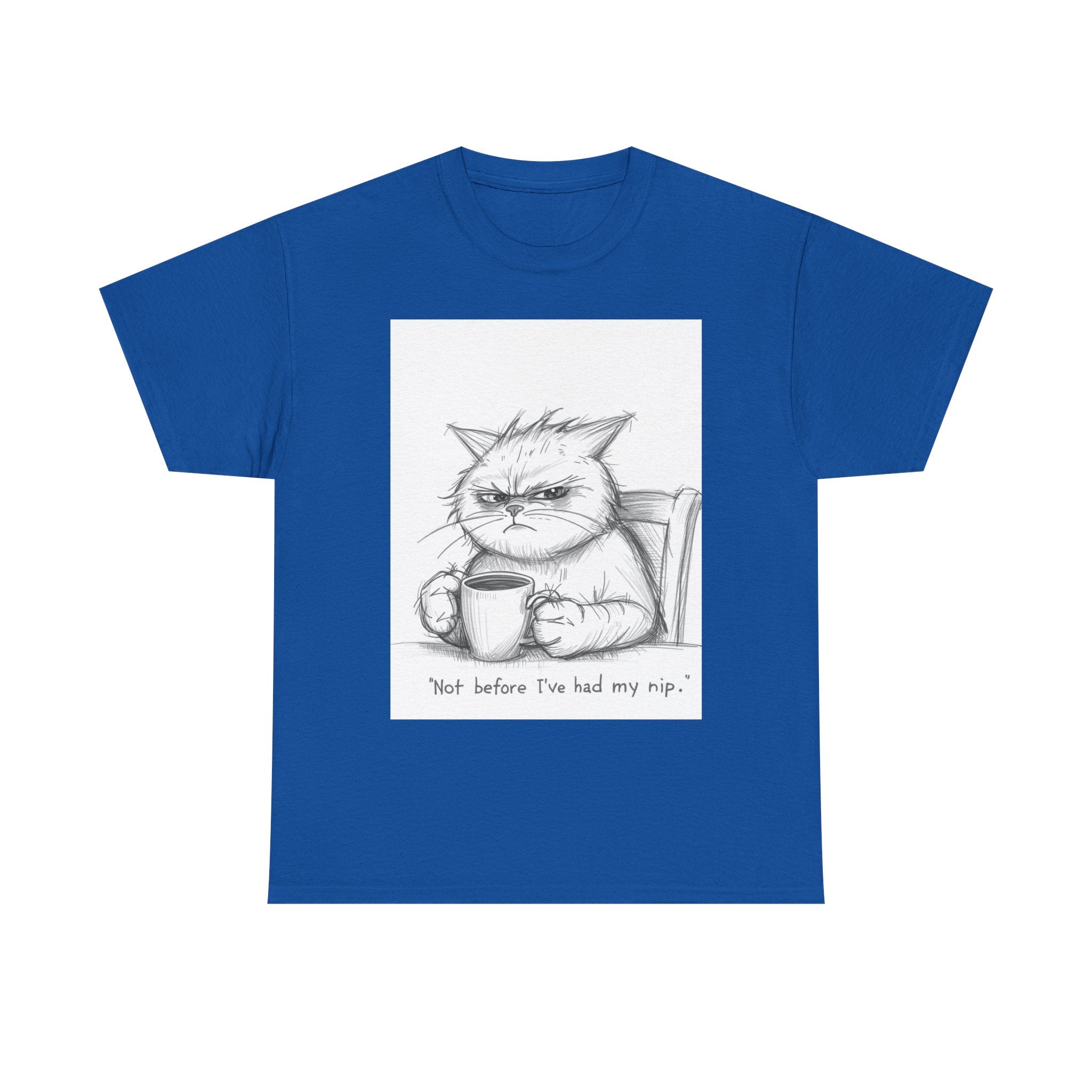 Funny Cat Coffee Unisex Heavy Cotton Tee
