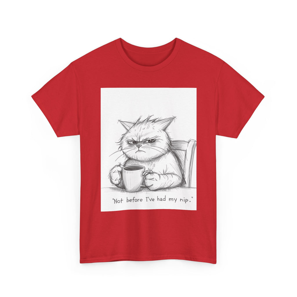 Funny Cat Coffee Unisex Heavy Cotton Tee