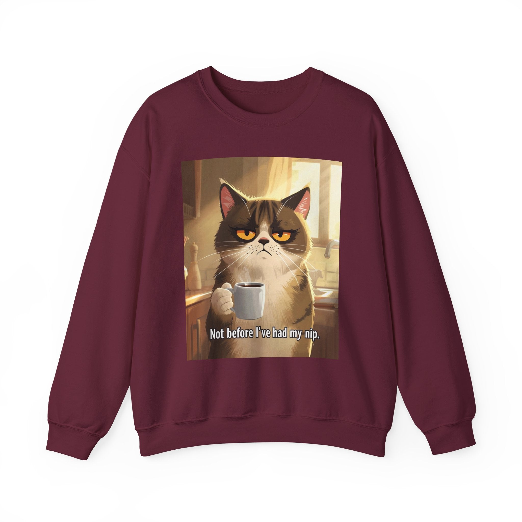 Funny Cat Crewneck Sweatshirt - Not Before Juice