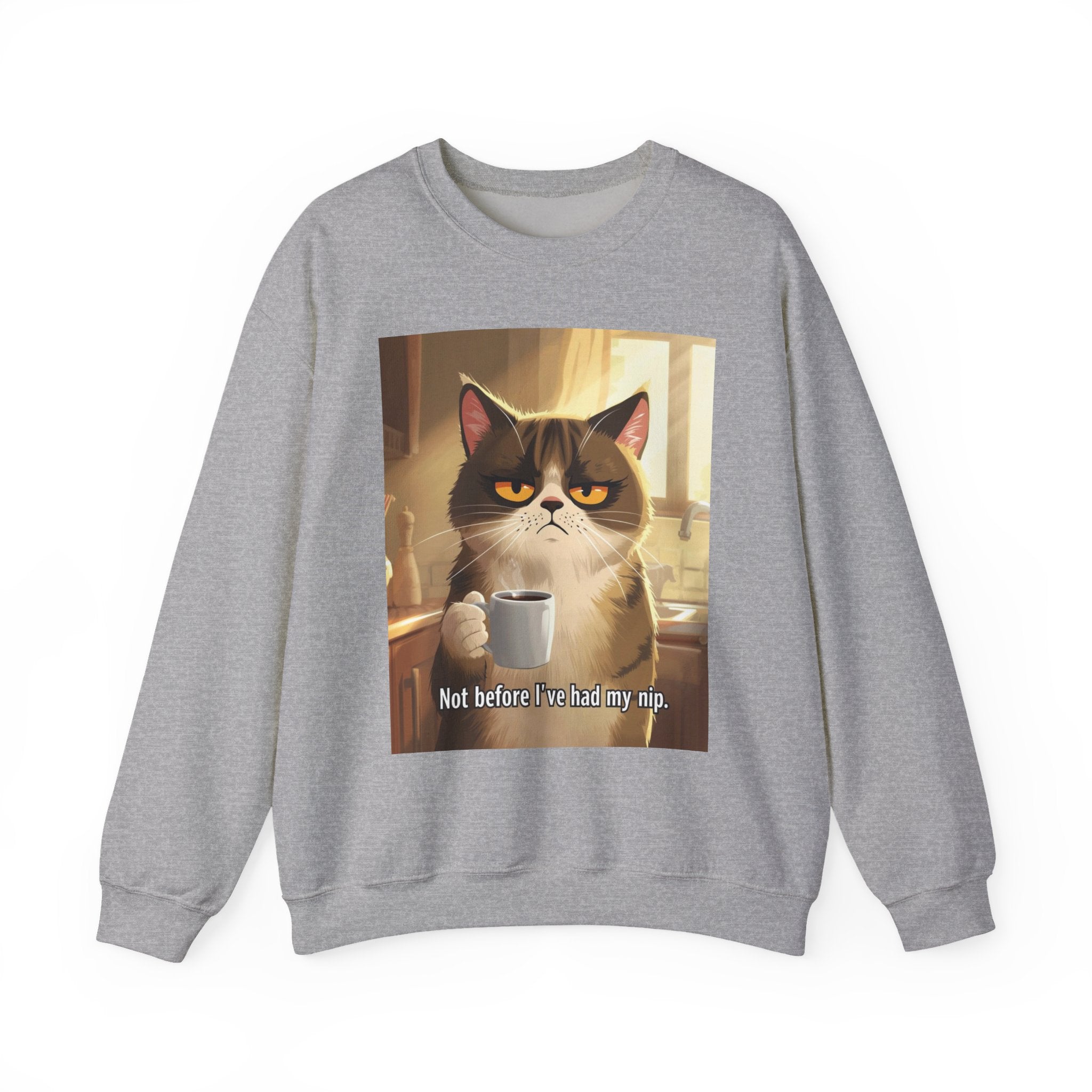 Funny Cat Crewneck Sweatshirt - Not Before Juice