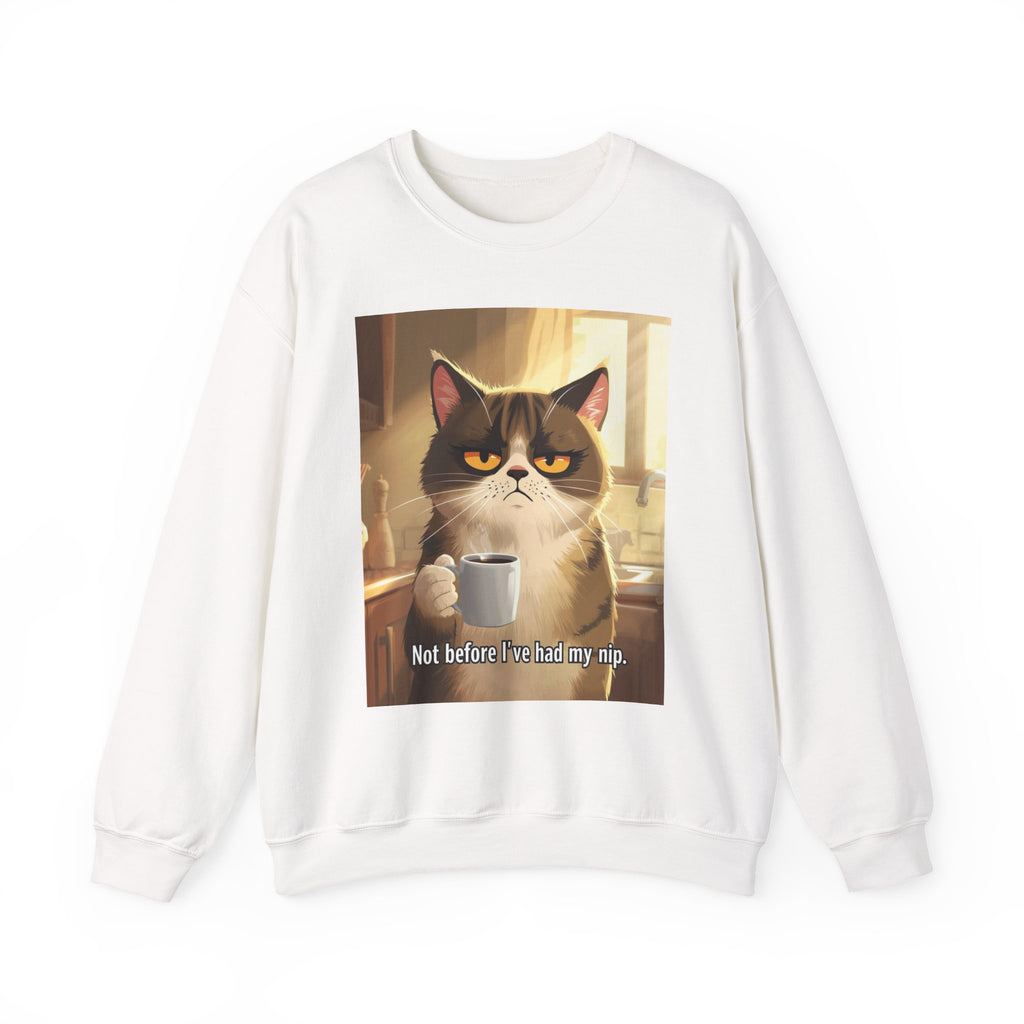Funny Cat Crewneck Sweatshirt - Not Before Juice