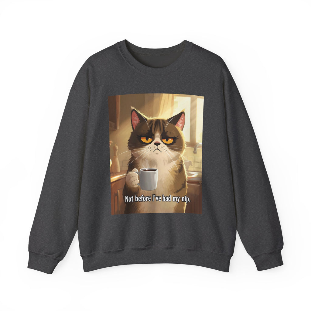 Funny Cat Crewneck Sweatshirt - Not Before Juice