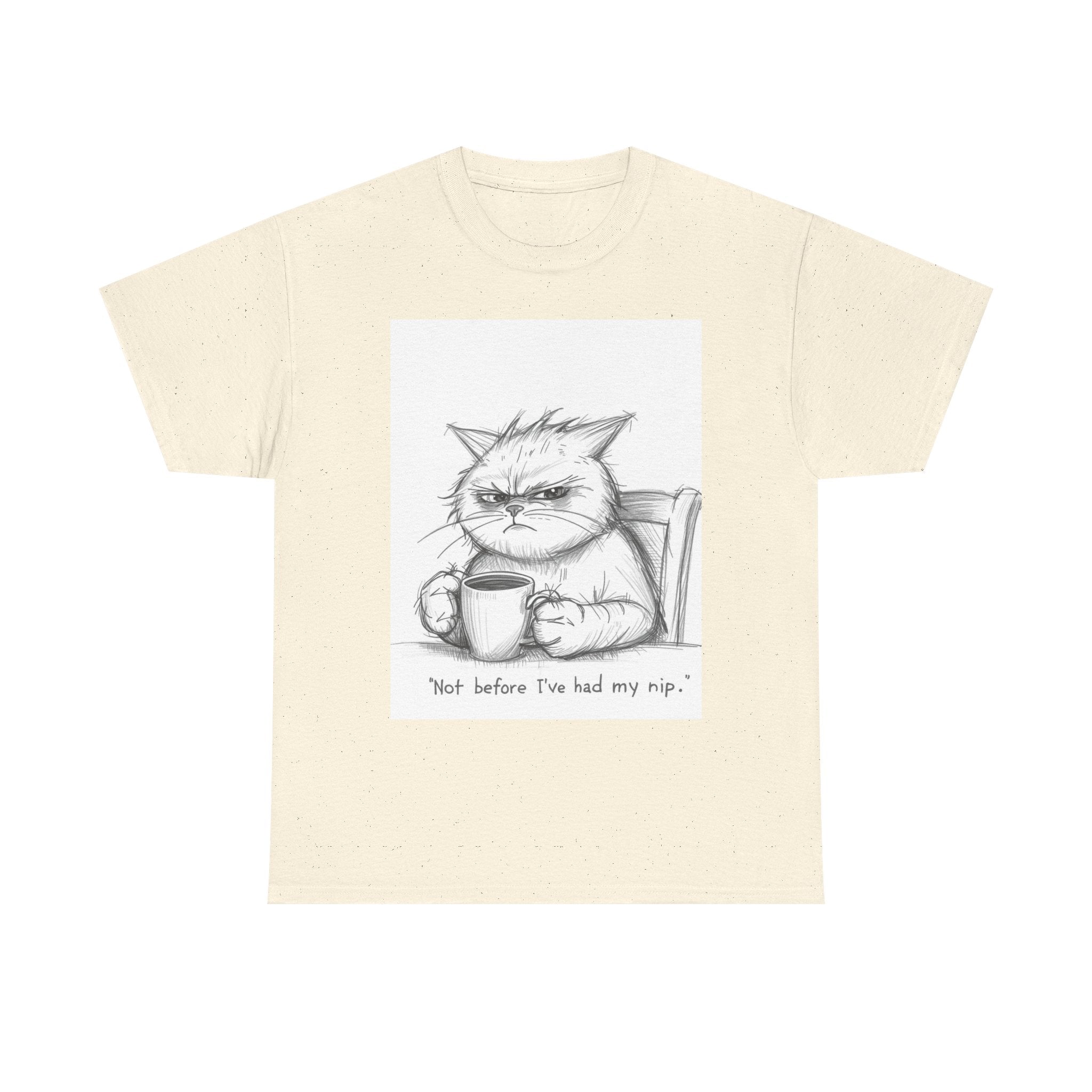 Funny Cat Coffee Unisex Heavy Cotton Tee