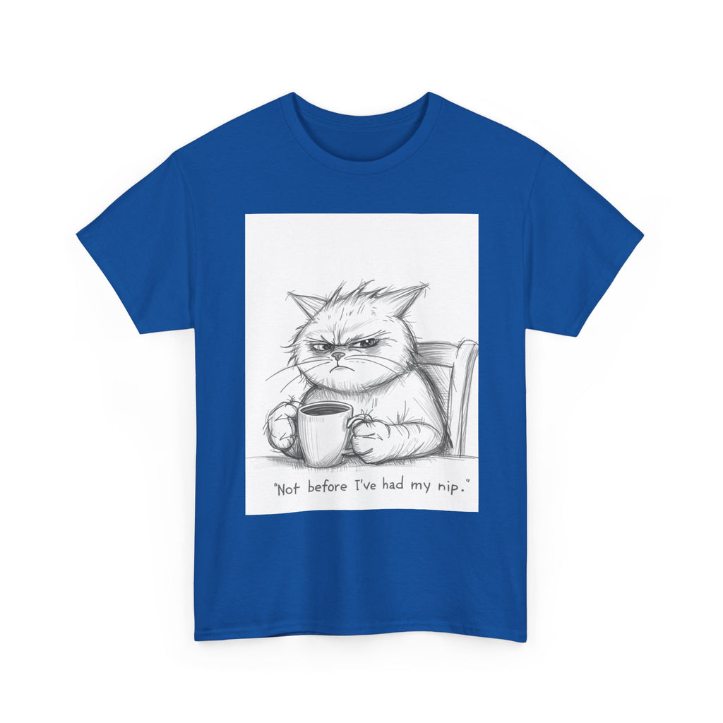 Funny Cat Coffee Unisex Heavy Cotton Tee