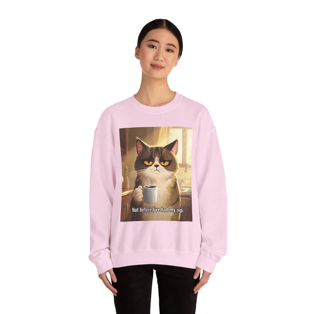 Funny Cat Crewneck Sweatshirt - Not Before Juice