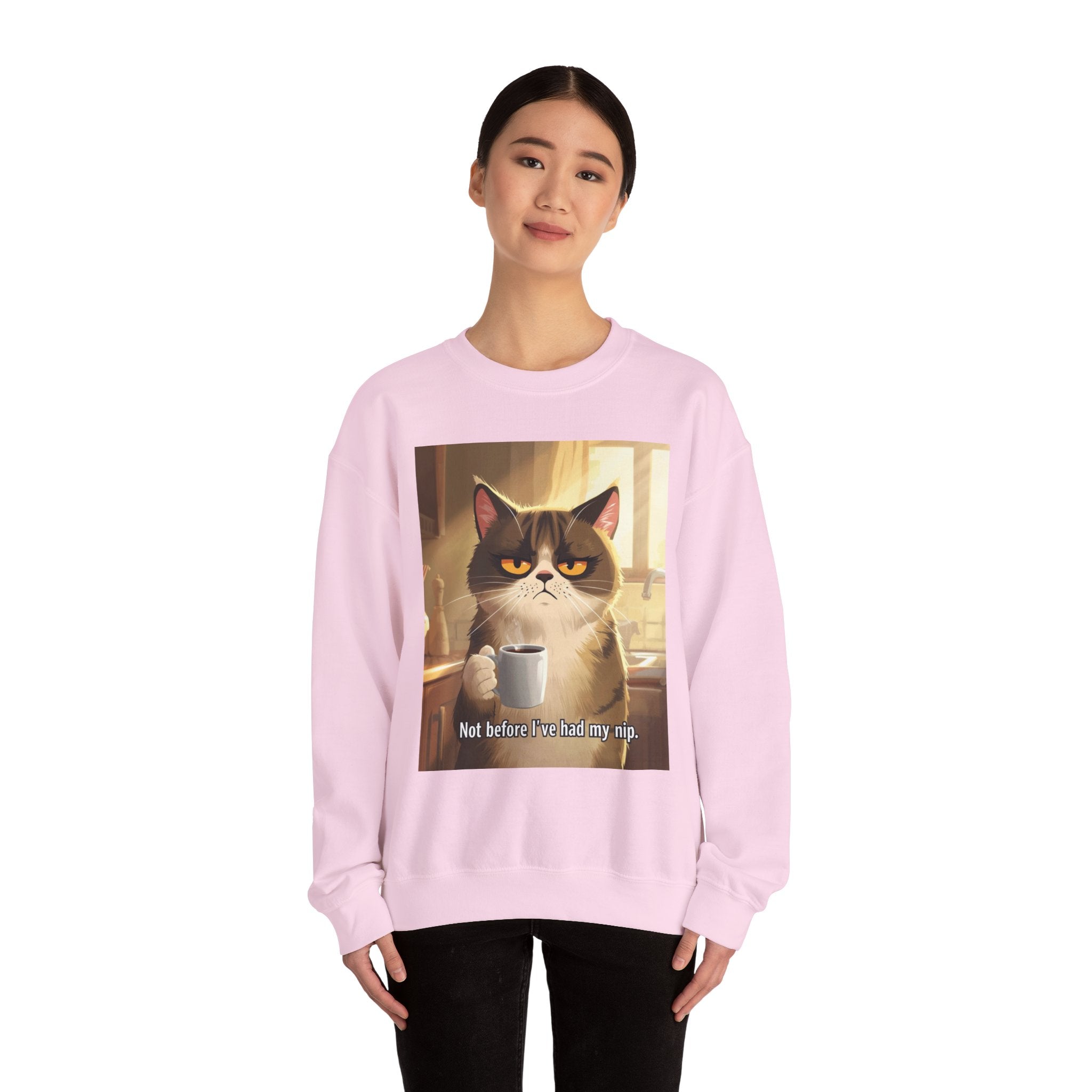 Funny Cat Crewneck Sweatshirt - Not Before Juice