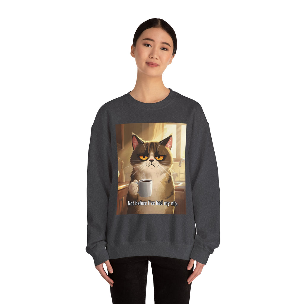 Funny Cat Crewneck Sweatshirt - Not Before Juice