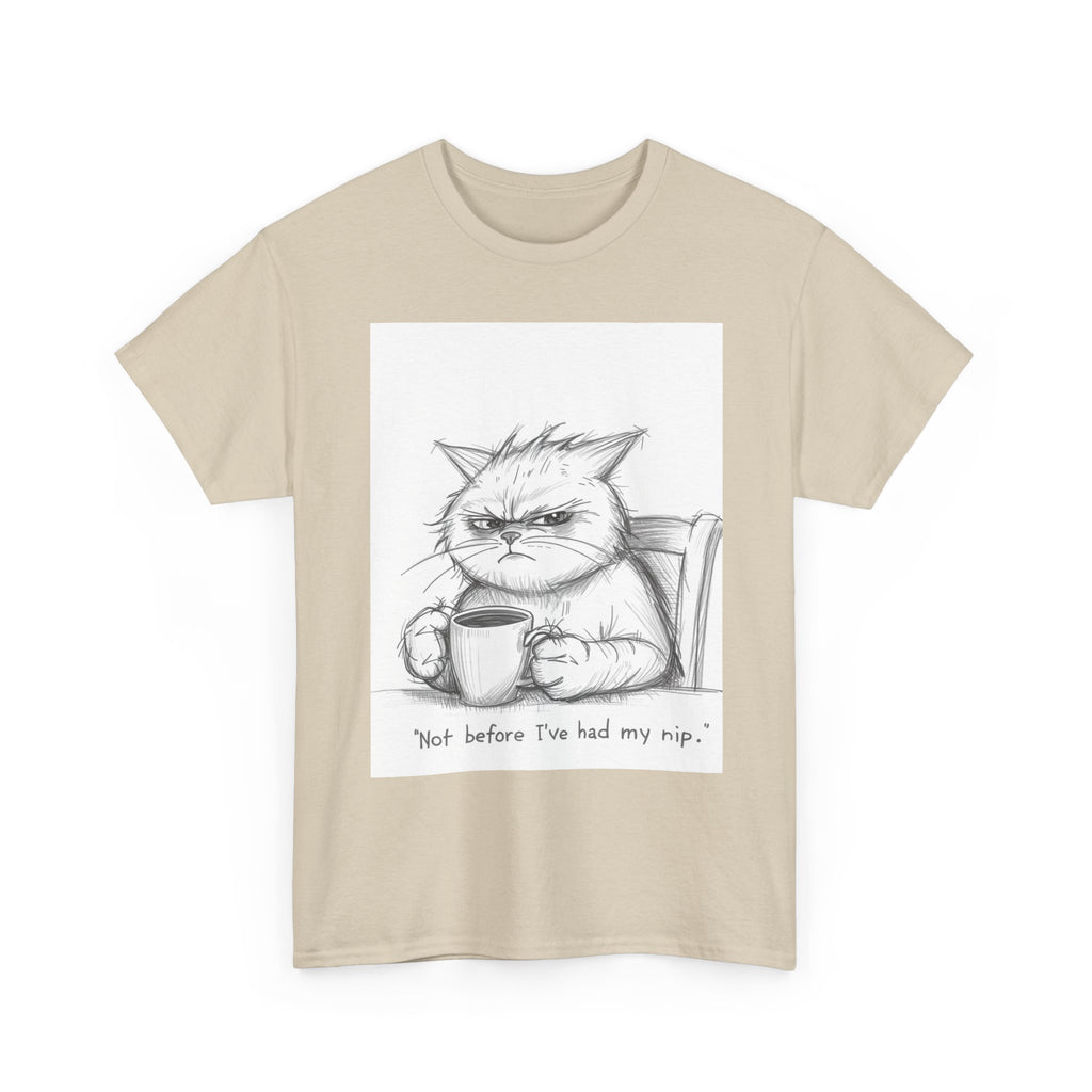 Funny Cat Coffee Unisex Heavy Cotton Tee