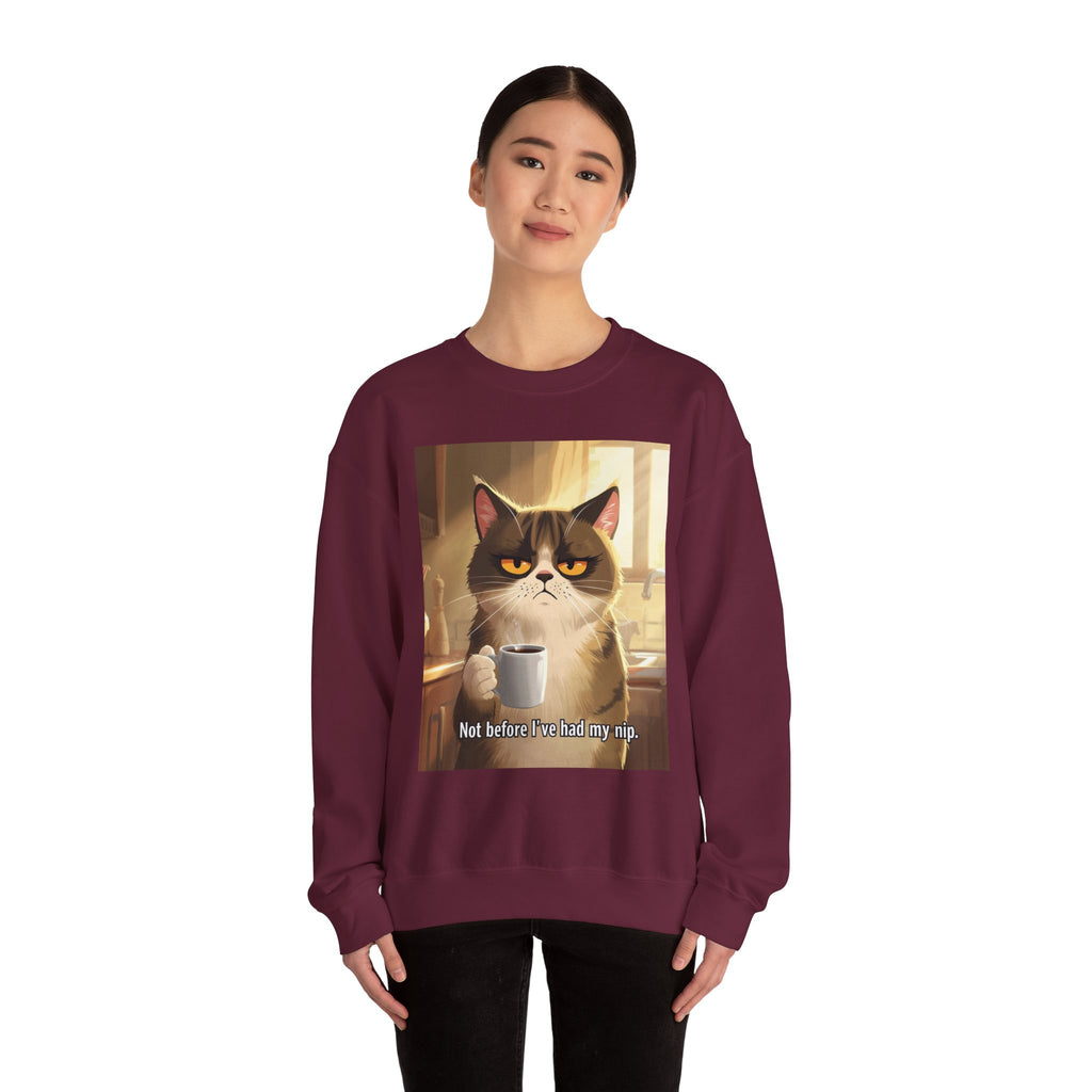 Funny Cat Crewneck Sweatshirt - Not Before Juice