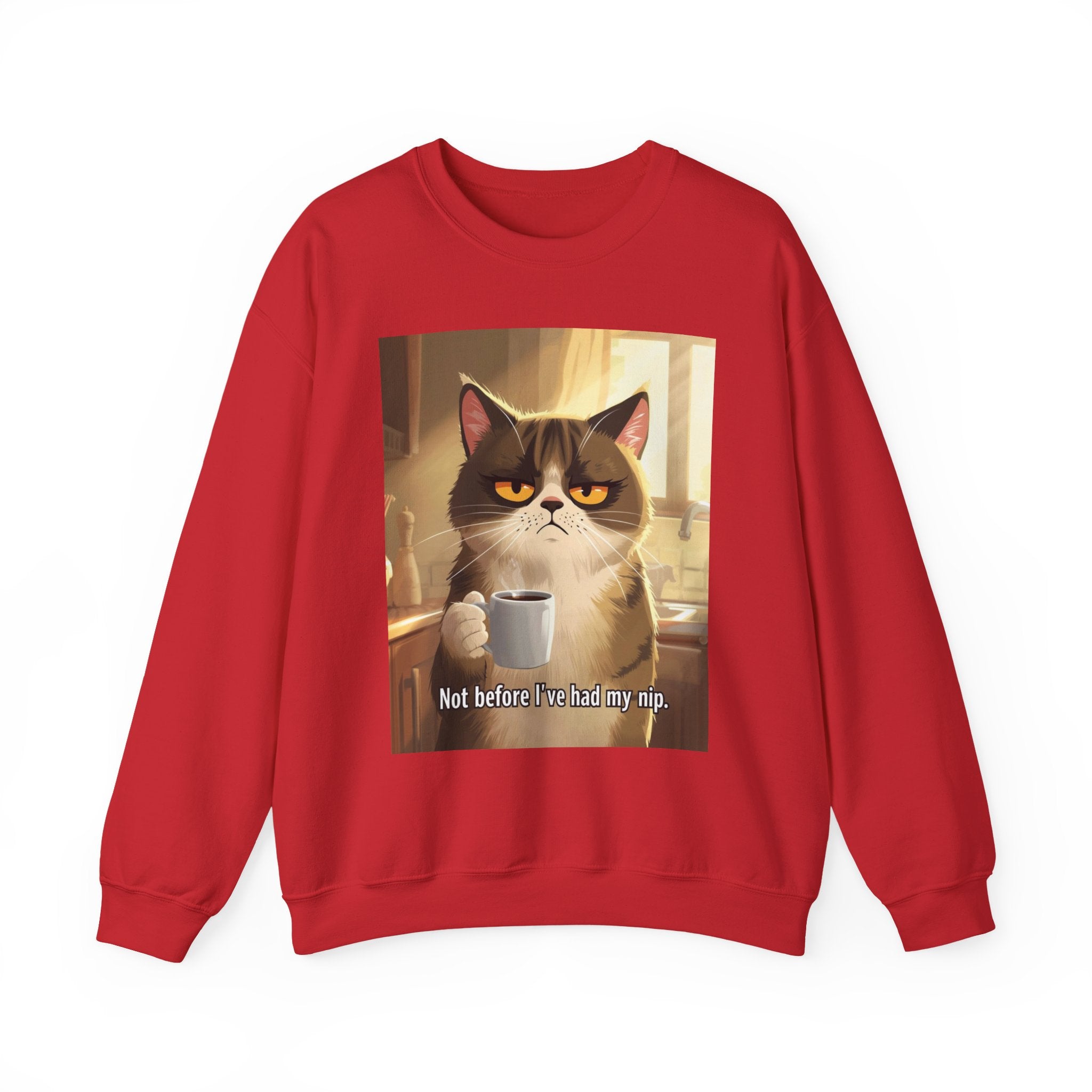 Funny Cat Crewneck Sweatshirt - Not Before Juice