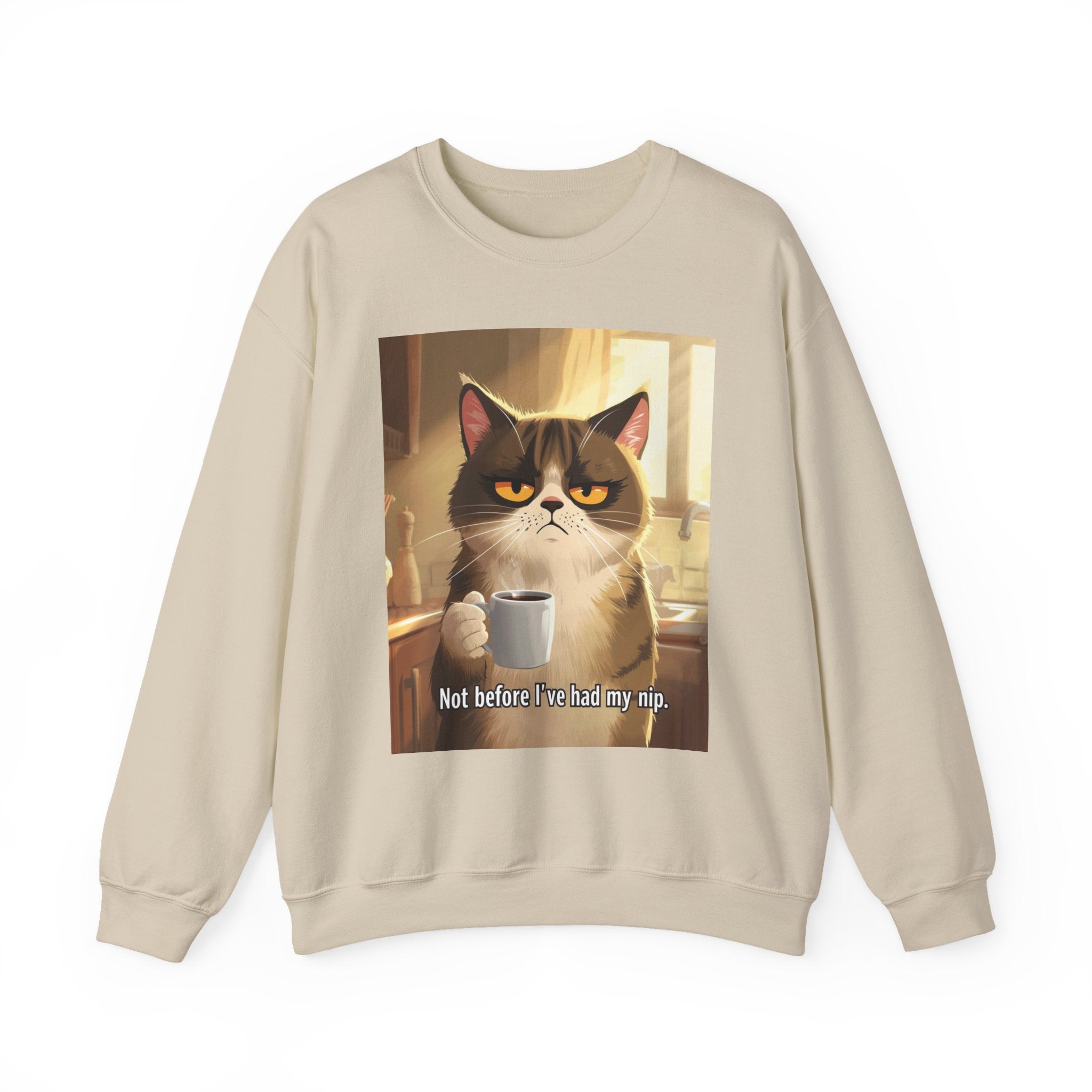 Funny Cat Crewneck Sweatshirt - Not Before Juice