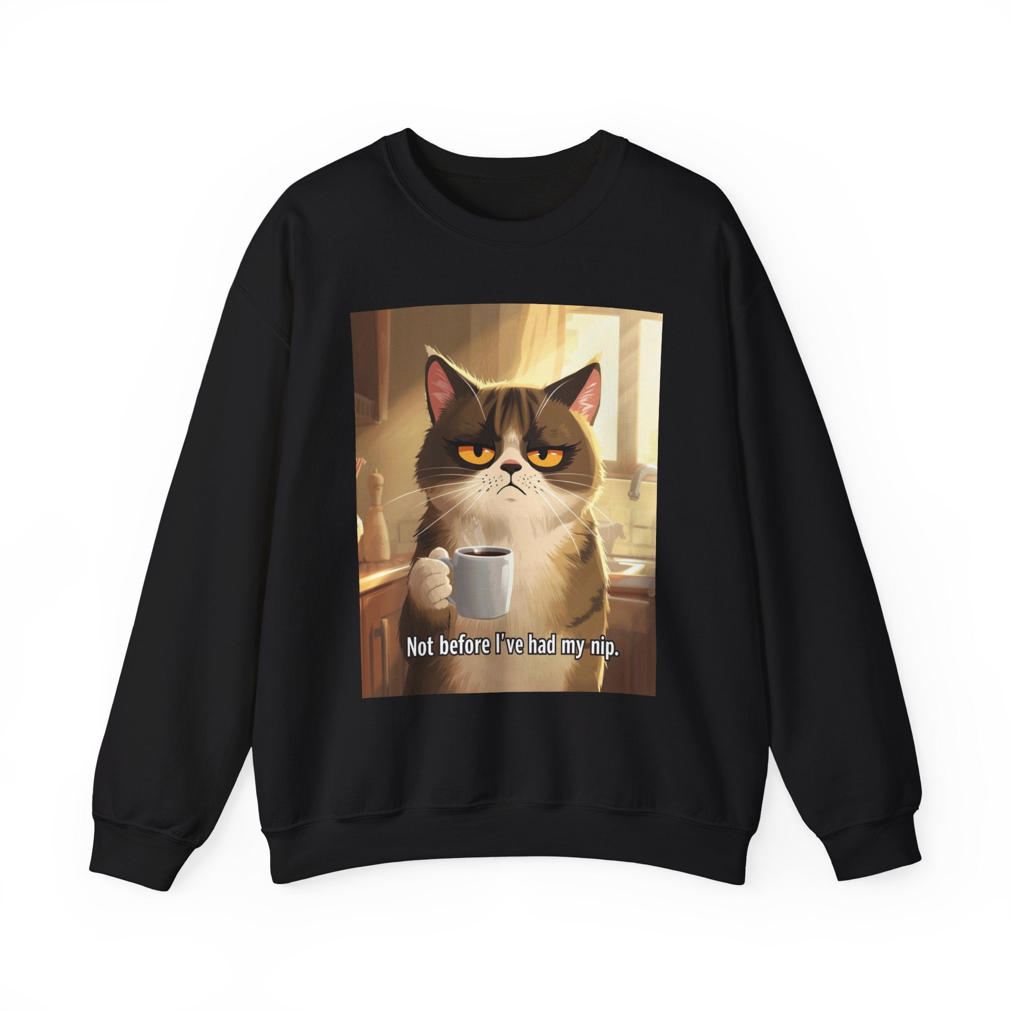 Funny Cat Crewneck Sweatshirt - Not Before Juice