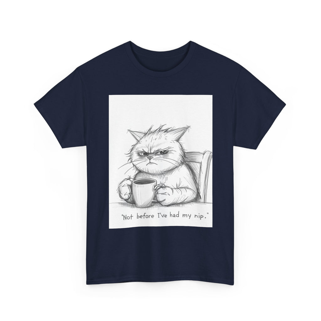 Funny Cat Coffee Unisex Heavy Cotton Tee