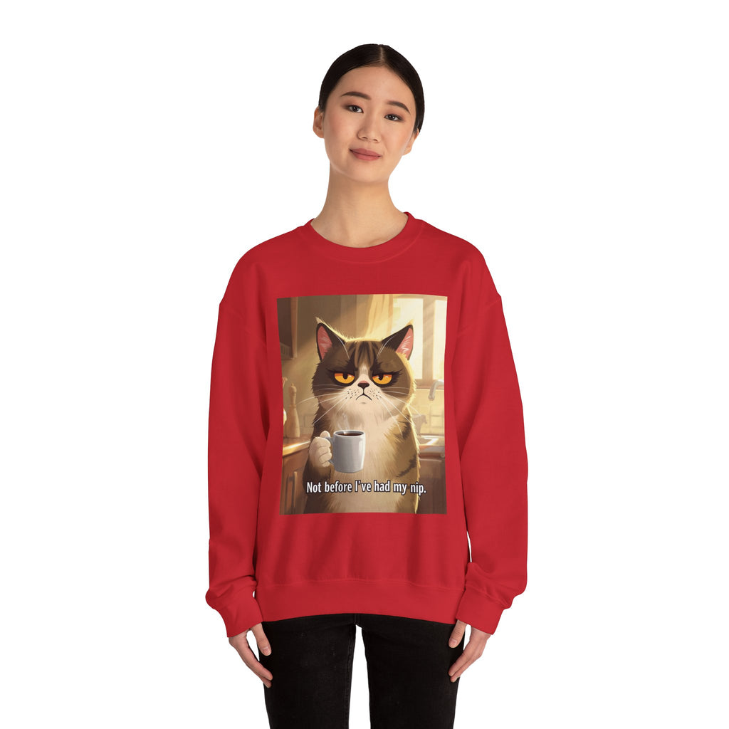 Funny Cat Crewneck Sweatshirt - Not Before Juice