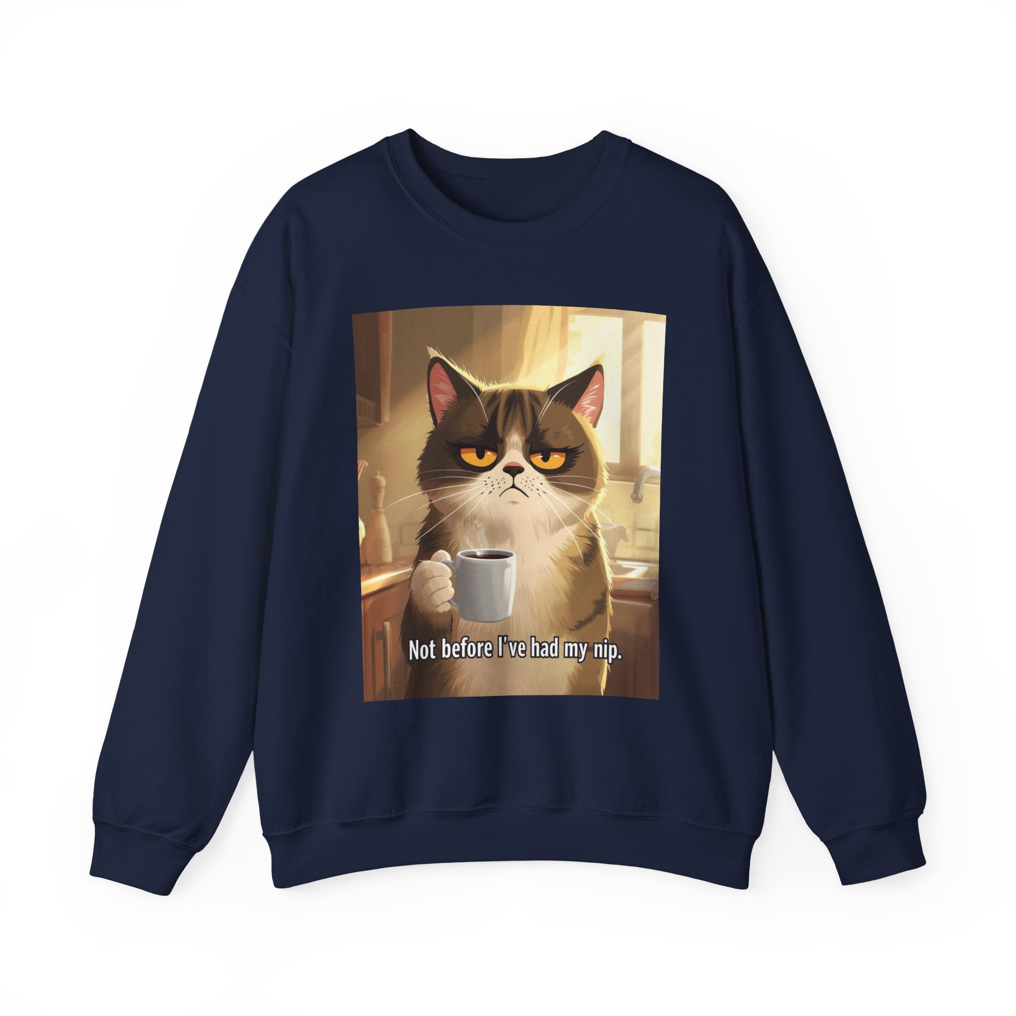 Funny Cat Crewneck Sweatshirt - Not Before Juice