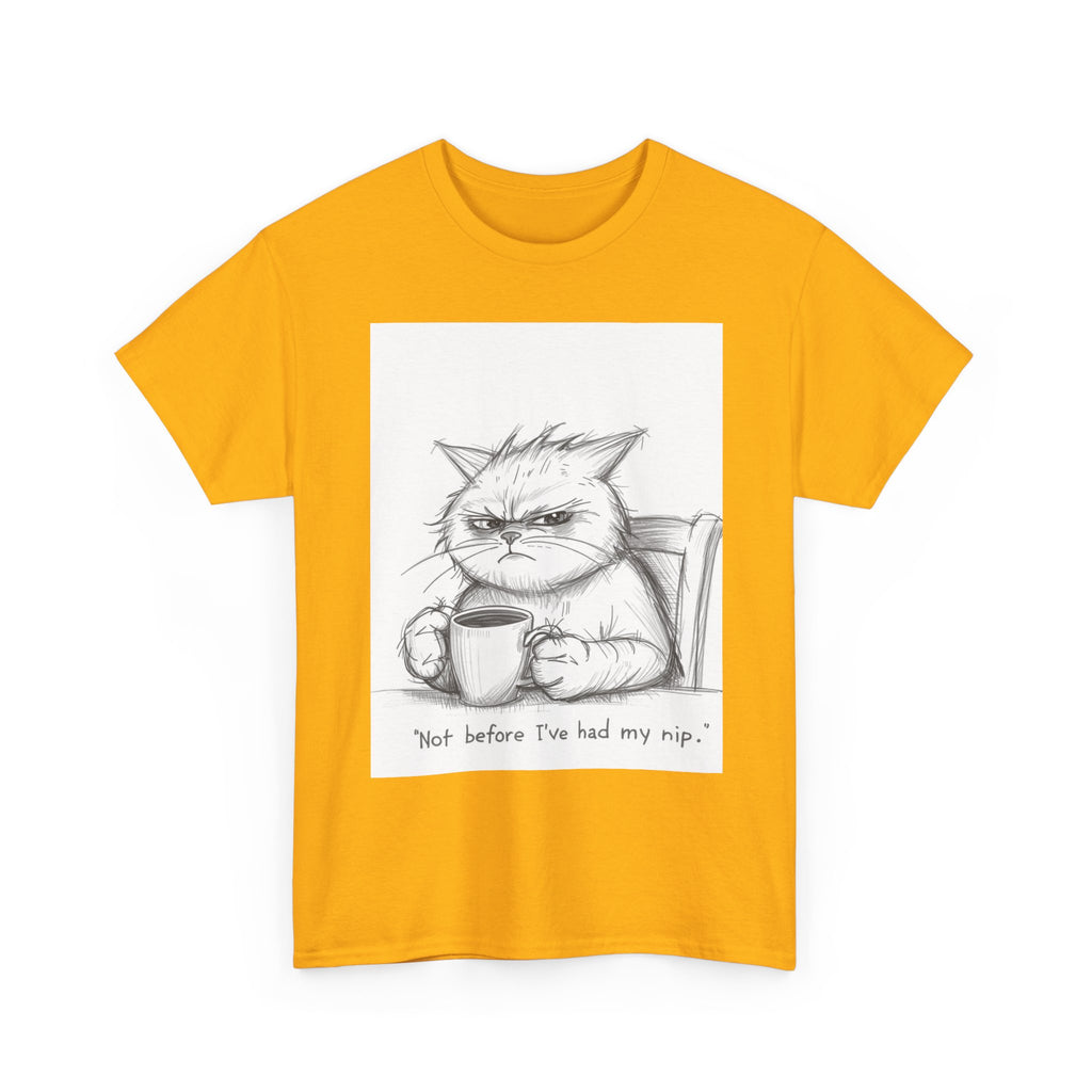 Funny Cat Coffee Unisex Heavy Cotton Tee