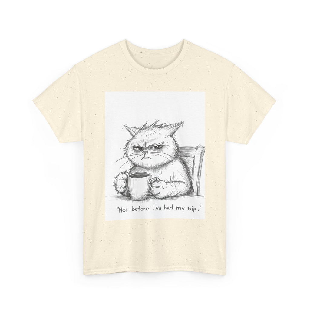 Funny Cat Coffee Unisex Heavy Cotton Tee